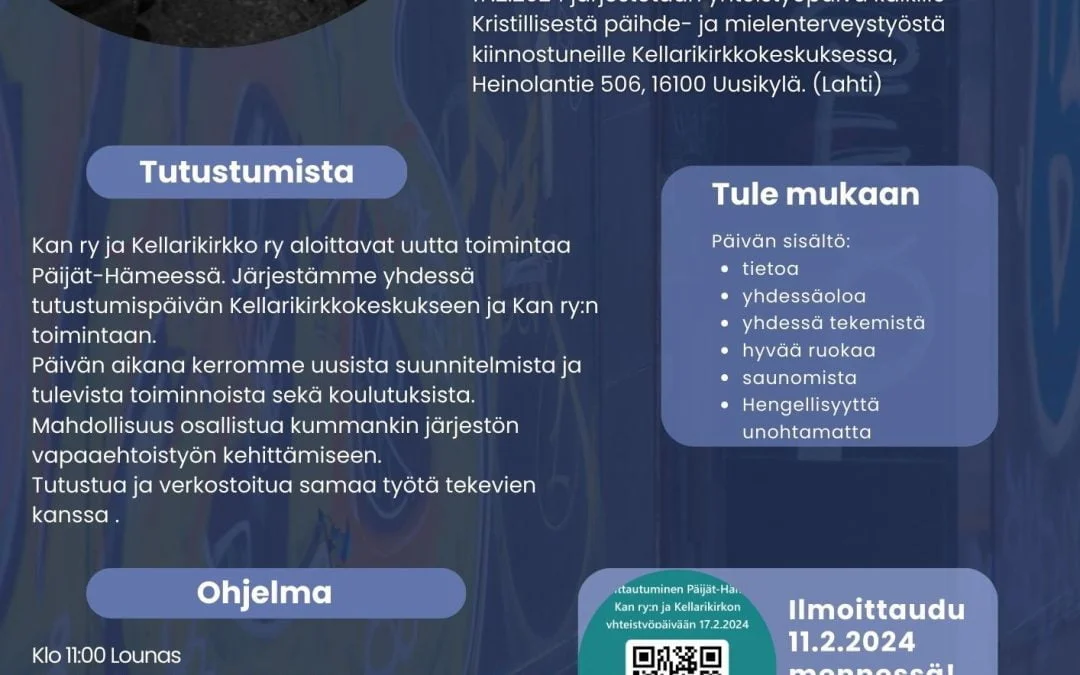 Yhteistyöpäivä  | Kan ry ja Kellarikirkko ry