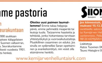 Etsimme pastoria Kemijärven Helluntaiseurakuntaan | 15.12.2024