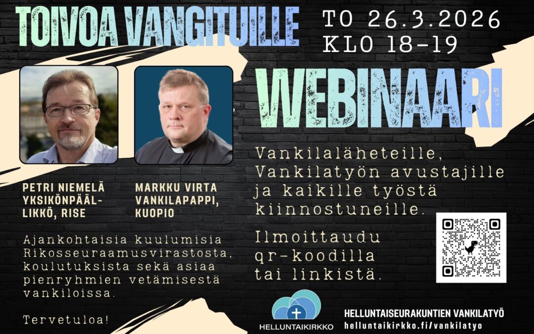 Vankilatyöntekijöiden Toivoa vangituille -webinaari