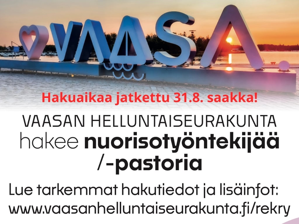 Nuoristotyöntekijän rekry_Hakuaikaa jatkettu 31.8. saakka